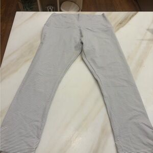 Lorna Jane Black and White Striped Leggings